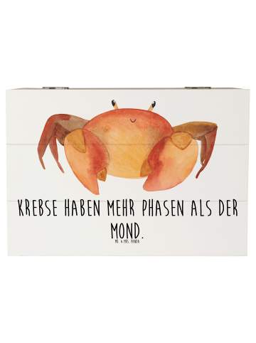 Mr. & Mrs. Panda Holzkiste Krebs Phasen mit Spruch in Weiß