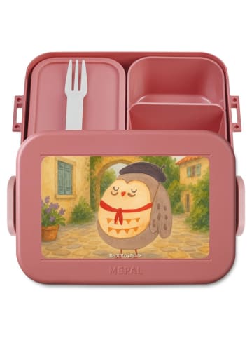 Mr. & Mrs. Panda Snack Box Eule Frankreich Design ohne Spruch in Rot Pastell