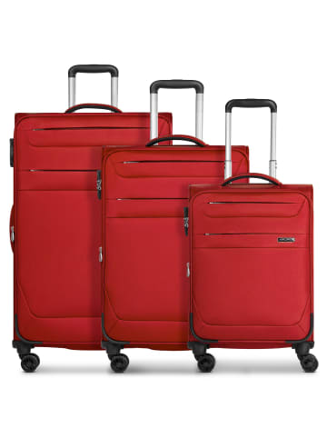 Worldpack Chicago 4 Rollen Kofferset 3-teilig mit Dehnfalte dark-red