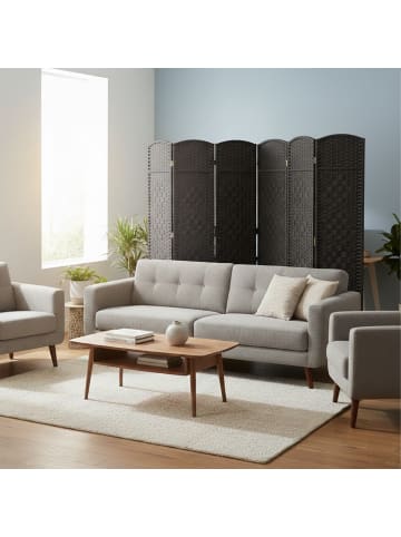 relaxdays Paravent in Schwarz - (B)240 x (H)170 cm