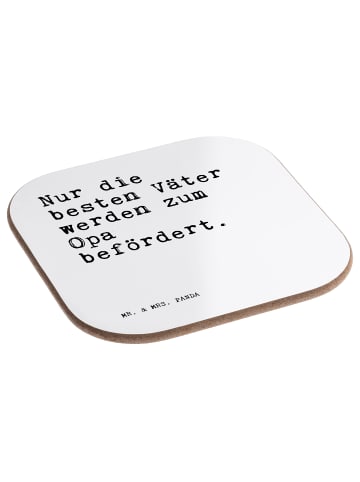 Mr. & Mrs. Panda Untersetzer Nur die besten Väter... mit Spruch in Weiß
