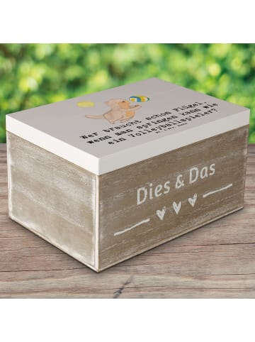 Mr. & Mrs. Panda Aufbewahrungsbox Volleyball Sprung mit Spruch in Grau Pastell