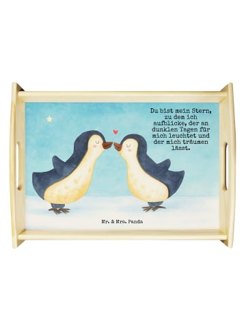 Mr. & Mrs. Panda Sofa Tablett Pinguin Liebe Design mit Spruch in Weiß