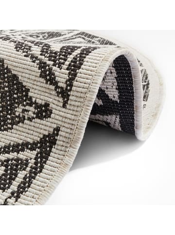 freundin HOME COLLECTION In- und Outdoor Wendeteppich Rund Lilja schwarz creme