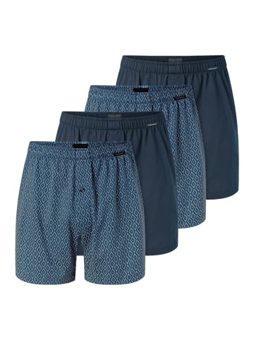 Schiesser Boxershorts Singel-Jersey in Dunkelblau