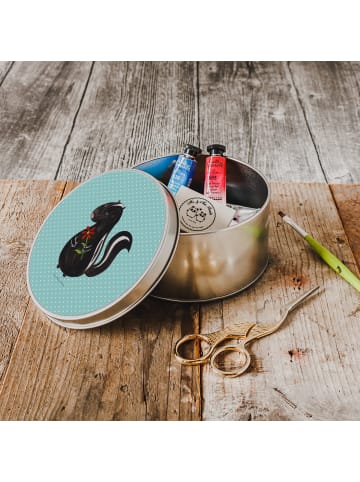 Mr. & Mrs. Panda Kaffeedose Stinktier Blume ohne Spruch in Türkis Pastell