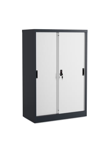 VCM  Büroschrank Stahlschrank abschließbar Malivo 3fach in Anthrazit / Weiß