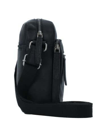 The Chesterfield Brand Wax Pull Up Umhängetasche Leder 17 cm in schwarz