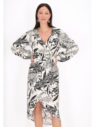 Usha Women Dress in offwhite black
