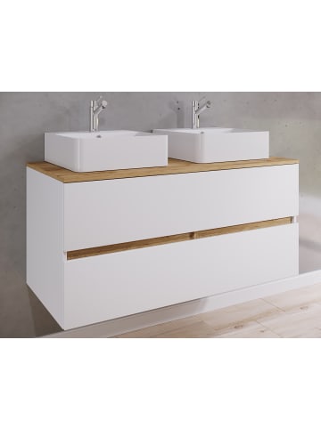 VCM  3 tlg. Badmöbel-Set mit Waschbecken Cosila-A 111cm in Weiß / Honig-Eiche