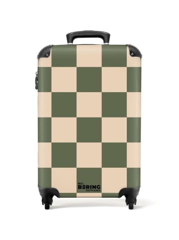 NoBoringSuitCases Suitcase Kariertes Grün und Beige – Geräumiger
