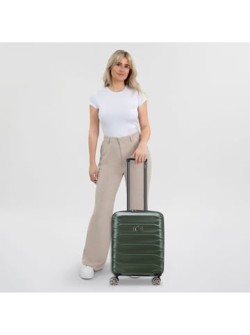 Delsey Meteor 4 Rollen Kabinentrolley 55 cm mit Dehnfalte in olive
