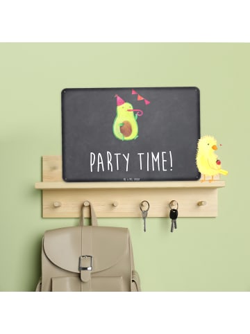 Mr. & Mrs. Panda Blechschild Avocado Party Zeit mit Spruch in Kreidetafel