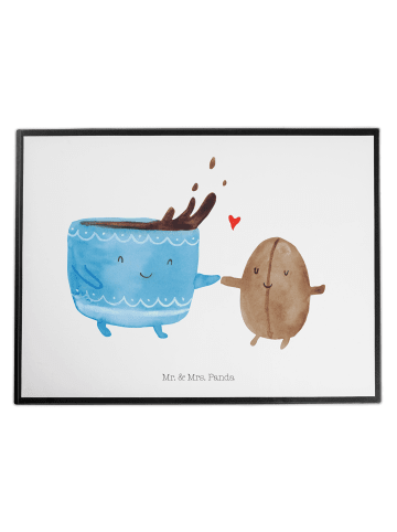 Mr. & Mrs. Panda Schreibauflage Kaffee Bohne ohne Spruch in Weiß