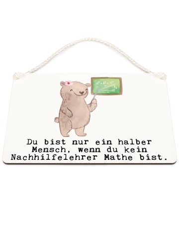 Mr. & Mrs. Panda Schild Nachhilfelehrer Mathe Herz mit Spruch in Weiß