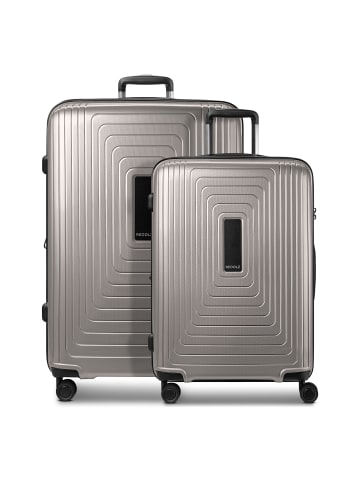 Redolz Essentials 14 4-Rollen Kofferset M+L mit Dehnfalte coffee grey metallic