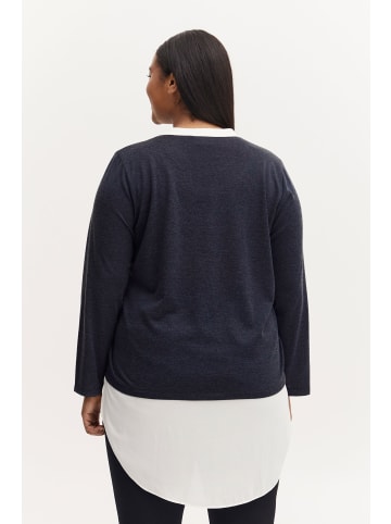 Fransa Strickpullover FPREXAN PU 1 20611407  Modischer 2-in-1-Pullover in Blau