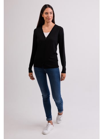 CASH-MERE.CH Cardigan V-Ausschnitt in Schwarz
