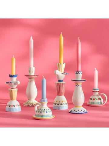 IB Laursen Kerzenhalter KAMMERLEUCHTE Weiß Gelb Keramik für 1 Kerze 13x10 cm