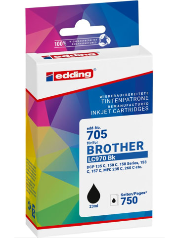 edding Tintenpatrone kompatibel mit Brother LC970/LC1000 schwarz