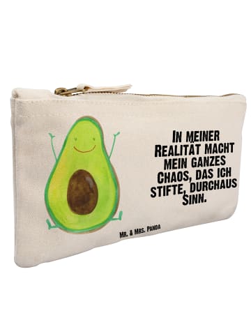 Mr. & Mrs. Panda Kulturbeutel Avocado Glücklich mit Spruch in Weiß
