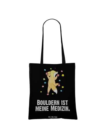 Mr. & Mrs. Panda Tasche Fuchs Bouldern mit Spruch in Schwarz
