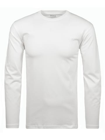 Ragman Langarm-Shirt Rundhals LONG&TALL in Weiß