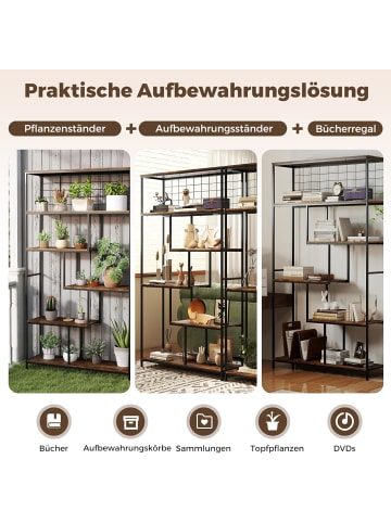 COSTWAY Pflanzenständer 6 Etagen in Braun