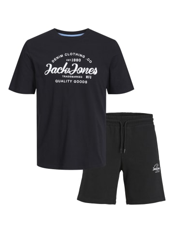 Jack & Jones T-Shirt/Shorts 'Forest' in schwarz