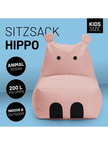 Lumaland LUMALAND Animal Line Kindersitzsack Hippo - Pastell Pink