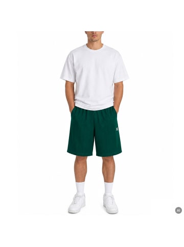 Karl Kani KK Insignia Shadow Pinstripe Soccer Shorts in Dunkelgrün