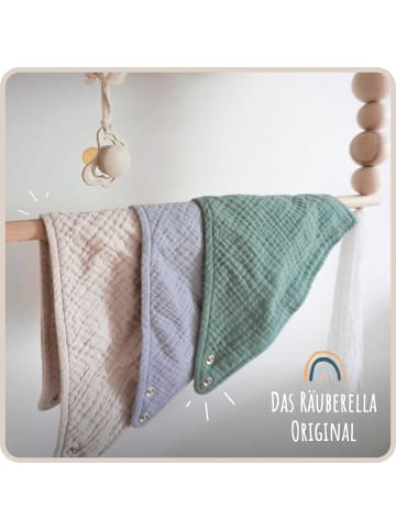 Räuberella 3er Set Musselin Lätzchen in Mint, Blau & Beige - 35 x 35cm