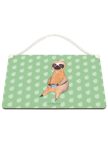 Mr. & Mrs. Panda holzbild Faultier Kaffee ohne Spruch in Tropengrün