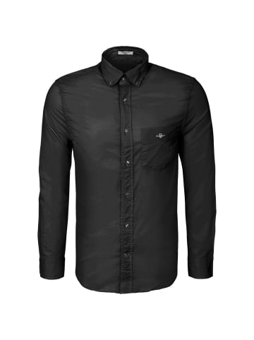 Gant Langarmhemd Reg Classic Poplin in schwarz