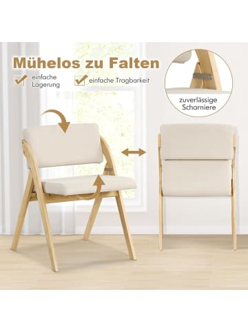 COSTWAY 2er Set Esszimmerstühle in Beige