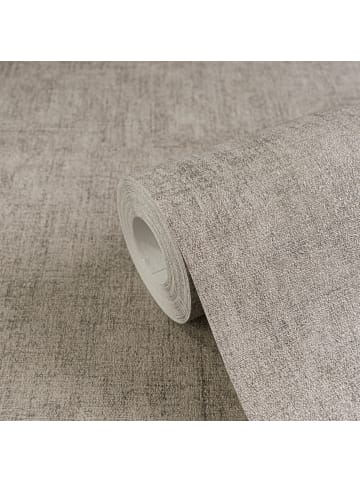 A.S. Création Tapete Soft Linen Steingrau 