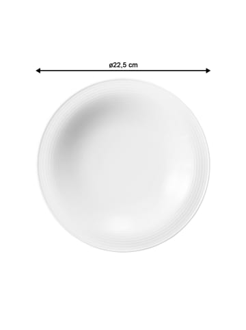 Seltmann Weiden 6er Set Suppenteller Beat Color Glaze ø 22,5 cm in Weiß