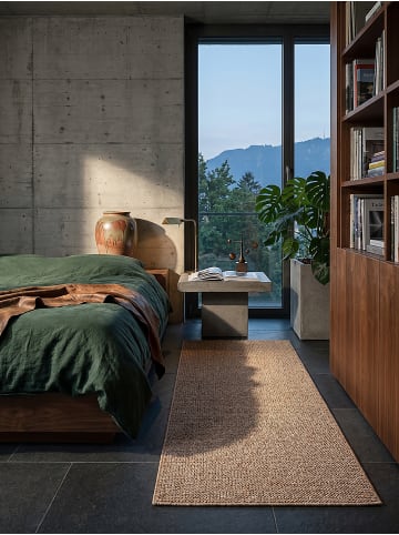 KADIMA DESIGN Teppichläufer Uni flachgewebt pflegeleicht Wohnzimmer Flur Esszimmer in Natur