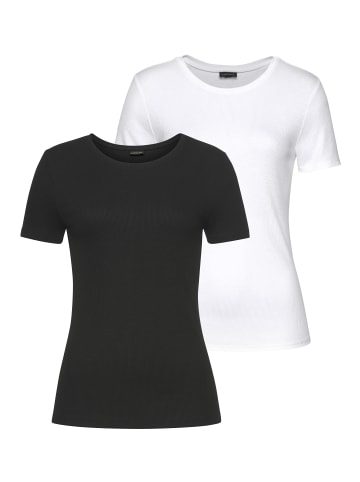 LASCANA T-Shirt in weiß, schwarz