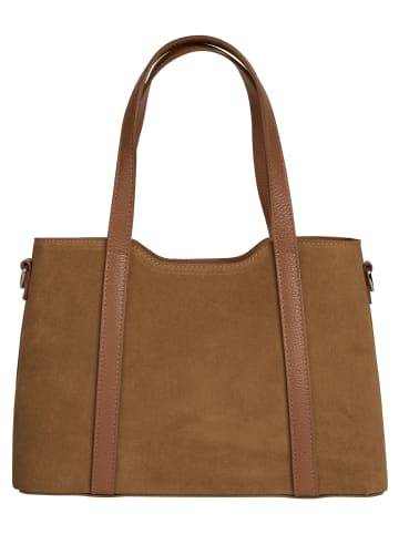 Cluty Handtasche echt Leder in cognac