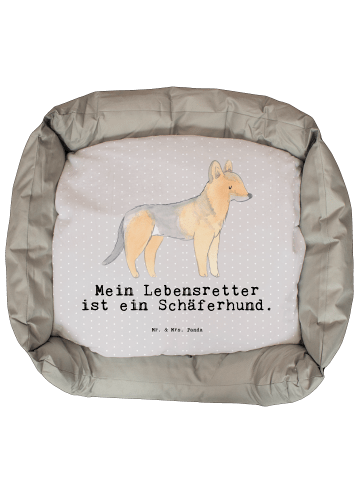 Mr. & Mrs. Panda Hundekissen Schäferhund Lebensretter mit Spruch in Grau Pastell