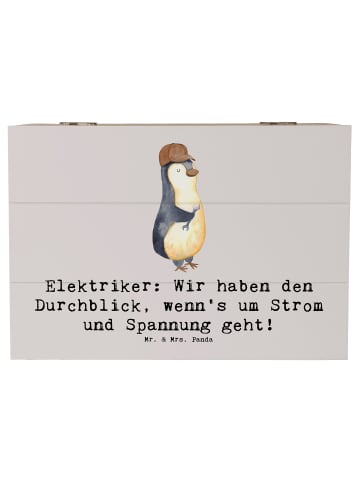 Mr. & Mrs. Panda Erinnerungsbox Elektriker Durchblick mit Spruch in Grau Pastell