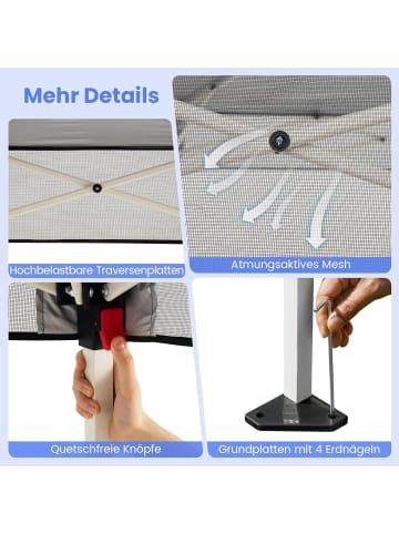 COSTWAY Pavillon 2x2 m in Schwarz