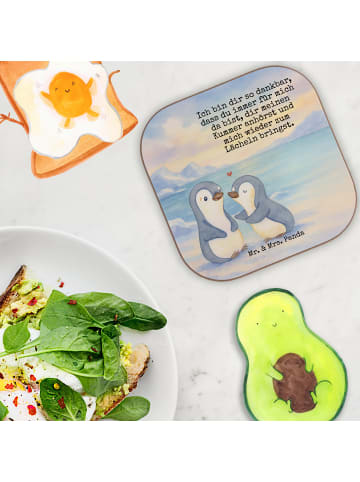 Mr. & Mrs. Panda Untersetzer Tasse Pinguine trösten Design mit S... in Weiß