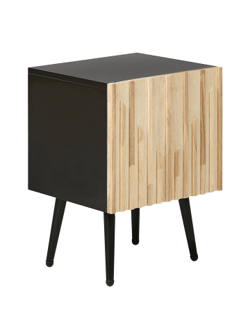 Beliani Nachttisch DALCROSS in Heller Holzfarbton/Schwarz - (W) 40 x (H) 50 x (L) 35 cm