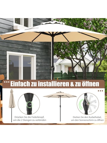 COSTWAY Sonnenschirm 250 cm in Beige