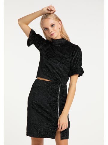 myMo at night Damen Samtshirt in Schwarz