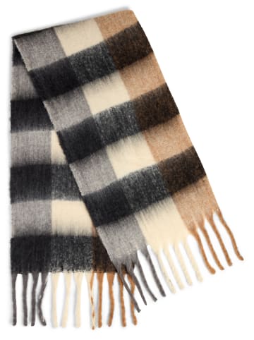 Marie Lund Schal in schwarz beige - 0047