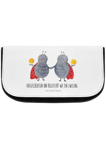 Mr. & Mrs. Panda Kulturbeutel Sternzeichen Zwilling mit Spruch in Weiß