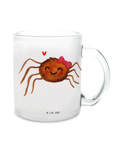 Mr. & Mrs. Panda Teetasse Glas Spinne Agathe Freude ohne Spruch in Transparent